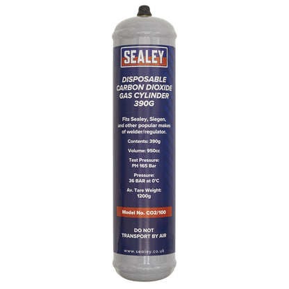 Sealey CO2/100 Gas Cylinder Disposable Carbon Dioxide 390g