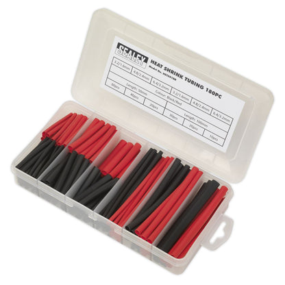 Sealey HST501BR Heat Shrink Tubing Assortment 180pc 50 & 100mm Black & Red