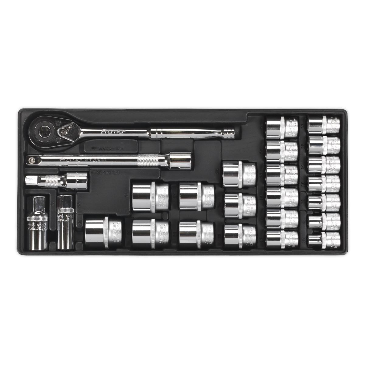 Sealey TBT21 Tool Tray with Socket Set 26pc 1/2"Sq Drive