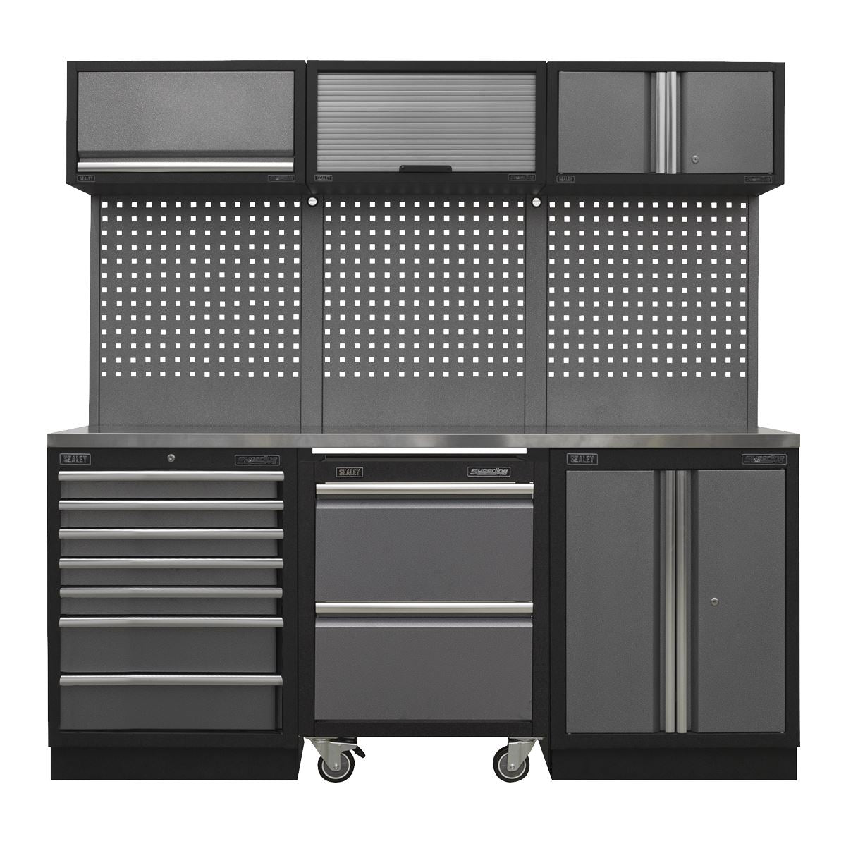 Sealey APMSSTACK12SS Superline PRO® 2.04m Storage System - Stainless Steel Worktop