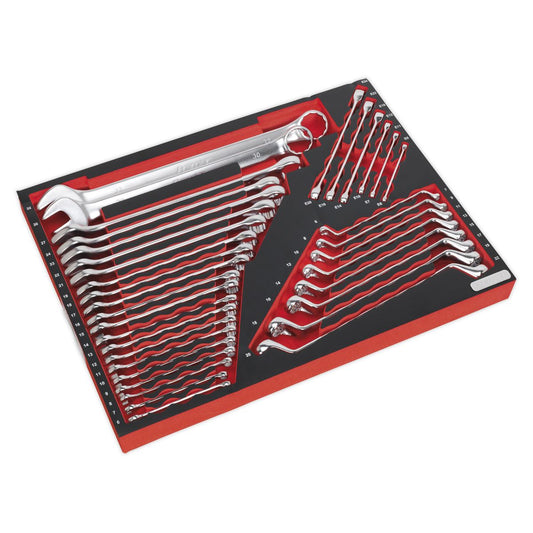 Sealey TBTP03 Tool Tray with Spanner Set 35pc