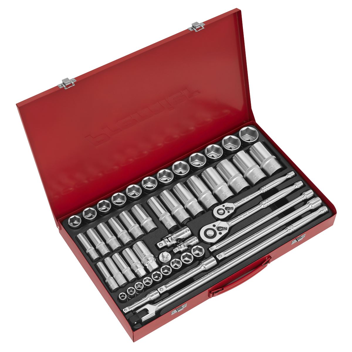 Sealey AK6942 Socket Set 50pc 3/8" & 1/2"Sq Drive 6pt WallDrive® - Metric