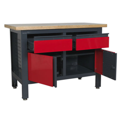 Sealey AP1372A Workstation with 2 Drawers & 2 Cupboards