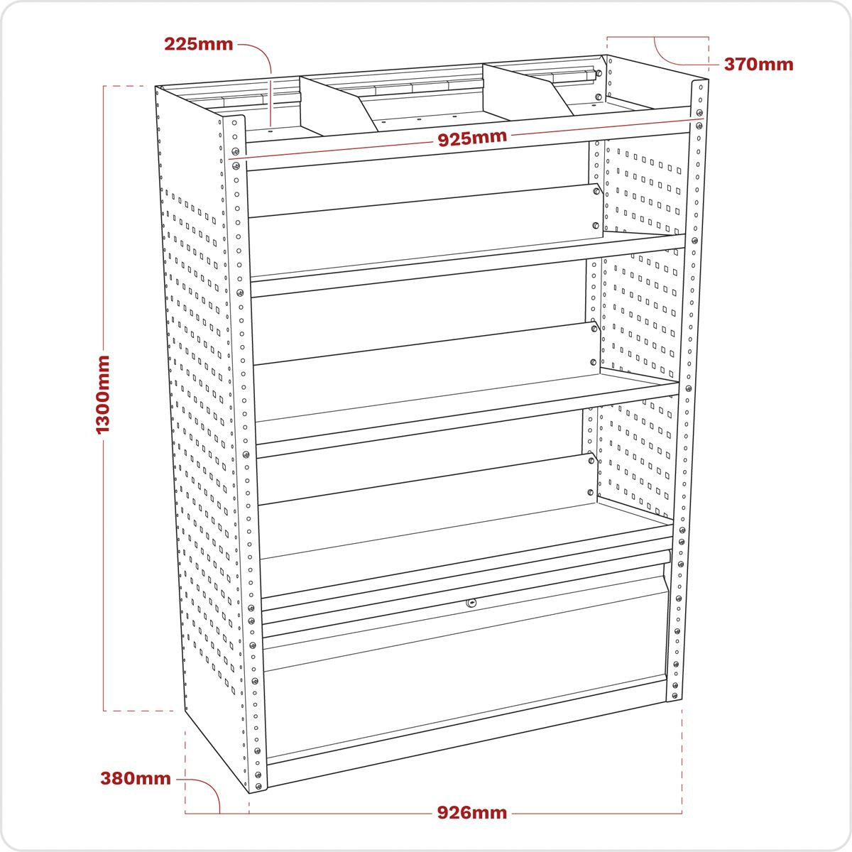 Sealey APMSVCOMBO2 Modular Slanted Shelf Van Storage System