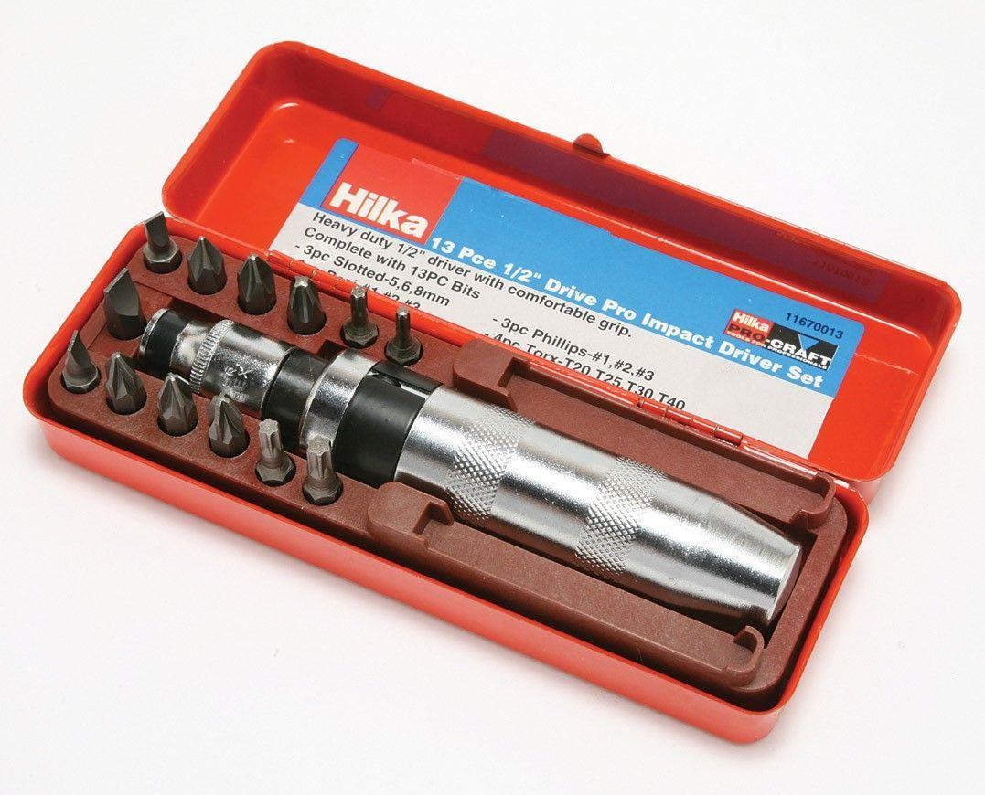 Hilka 1/2" Drive Impact Screwdriver Set 13 Piece 11670013