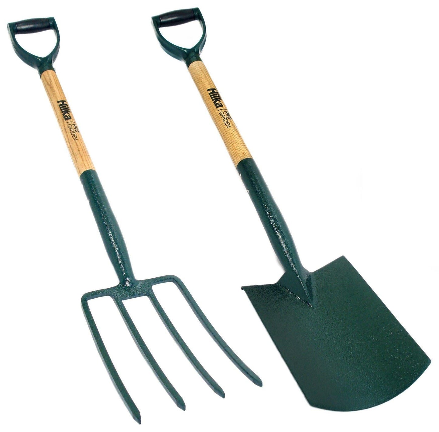 Hilka Garden Fork & Spade Set Carbon Steel Hardwood Shaft 92062020