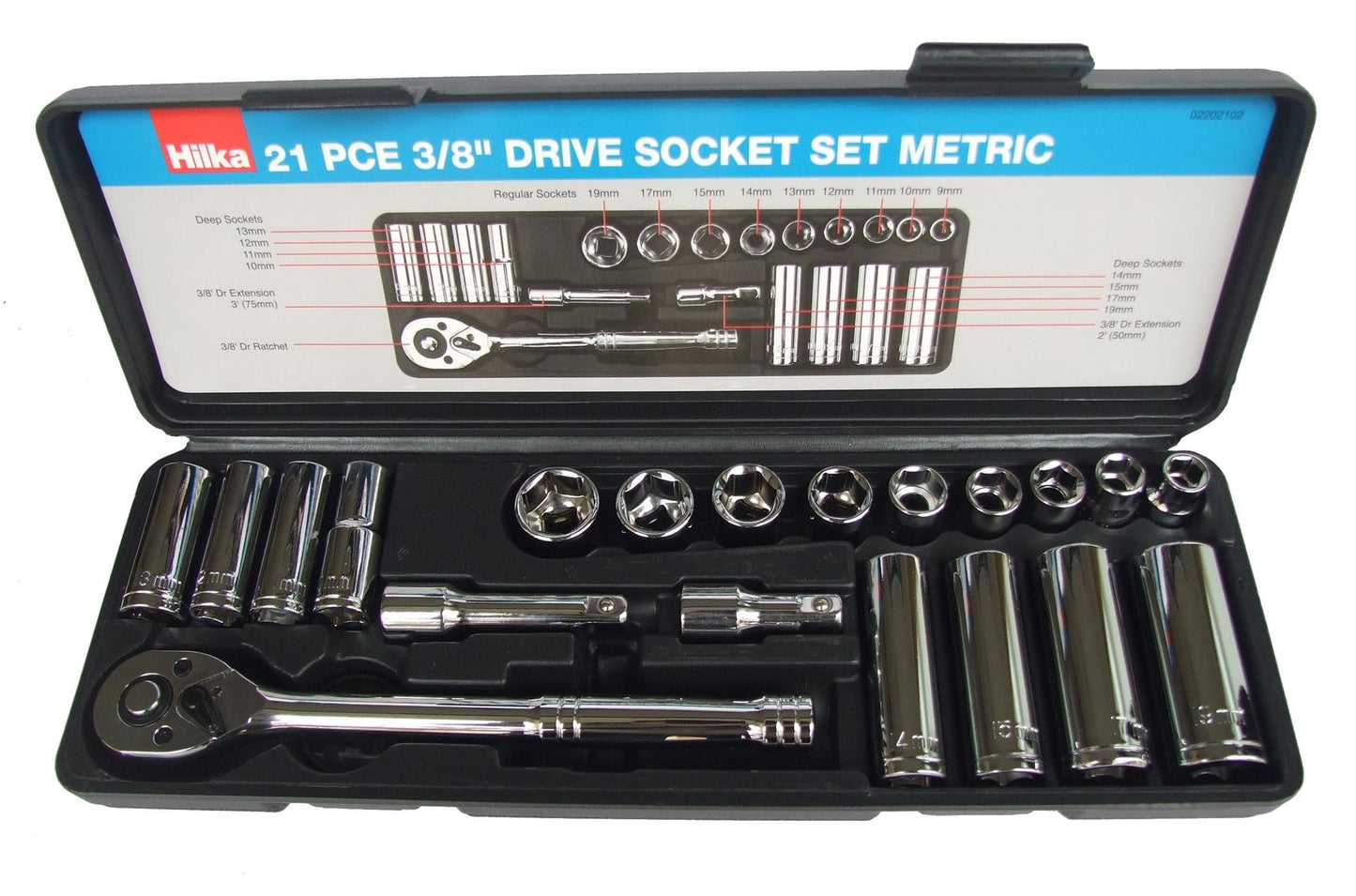 Hilka HIL - 2202102 Hilka 21 pce 3/8" Drive Socket Set Metric 2202102