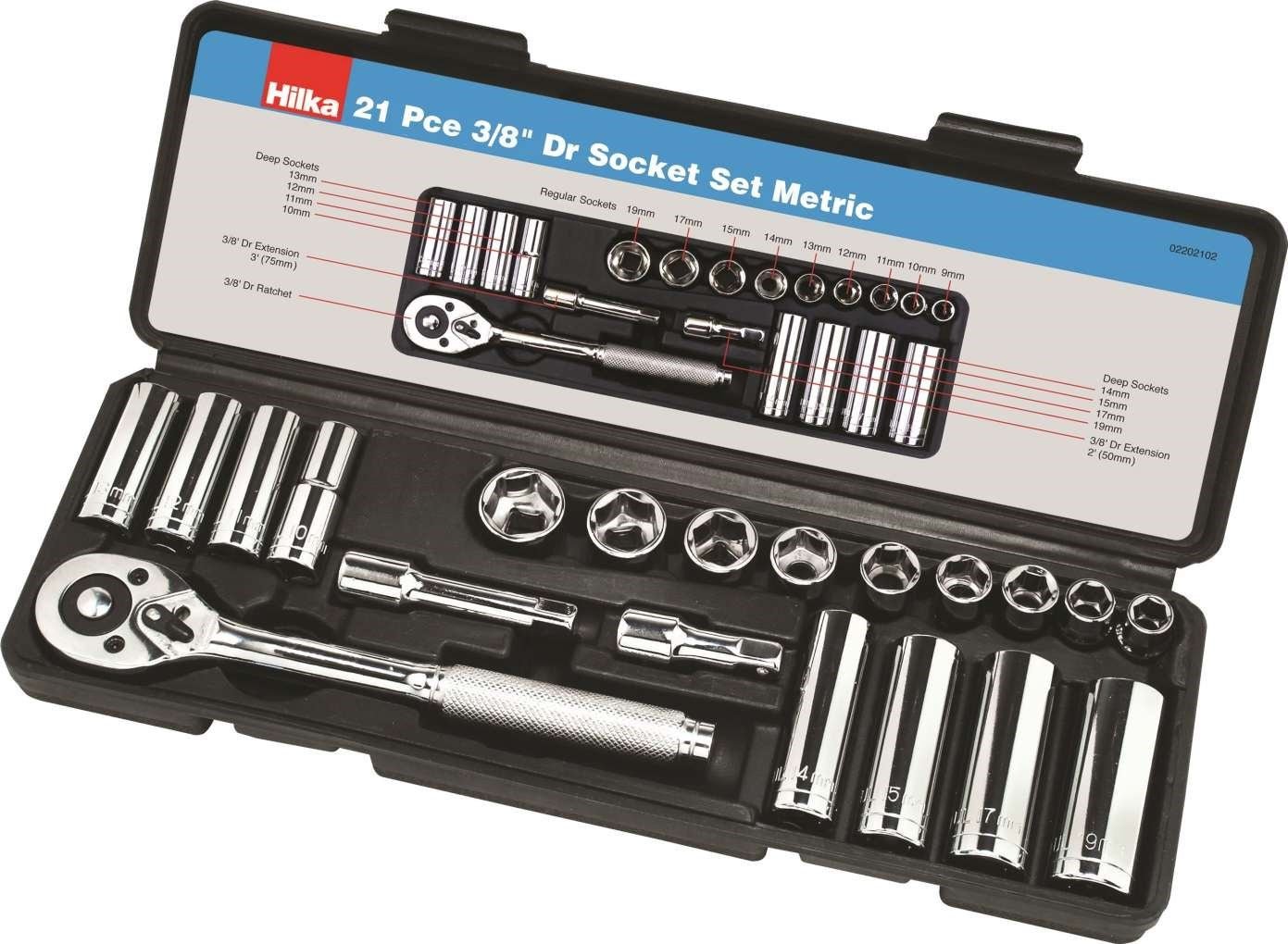 Hilka HIL - 2202102 Hilka 21 pce 3/8" Drive Socket Set Metric 2202102