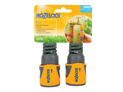 Hozelock TB - HOZ2050AV Hozelock 2050 Hose End Connector Plus for 12.5 - 15mm 1/2 - 5/8in Hose Twin Pack