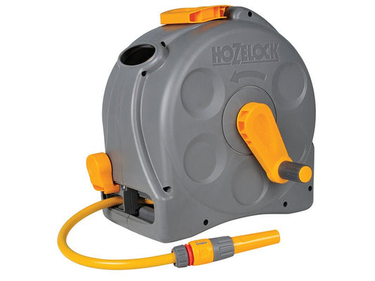 Hozelock 2415 25m 2 - in - 1 Compact Hose Reel + 25m of Starter Hose