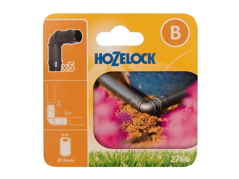 Hozelock 2766 90° Elbow Connector 13mm Pack 5