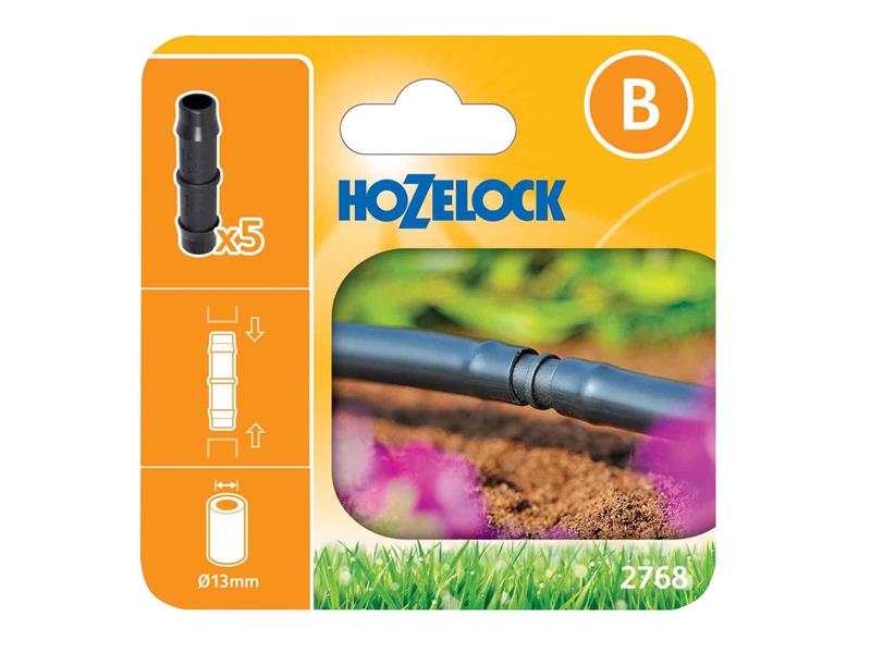 Hozelock 2768 Straight Connector 13mm Pack 5