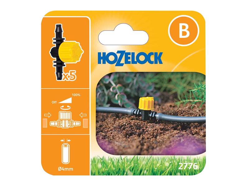 Hozelock 2776 Flow Control Valve 4mm 5 Pack