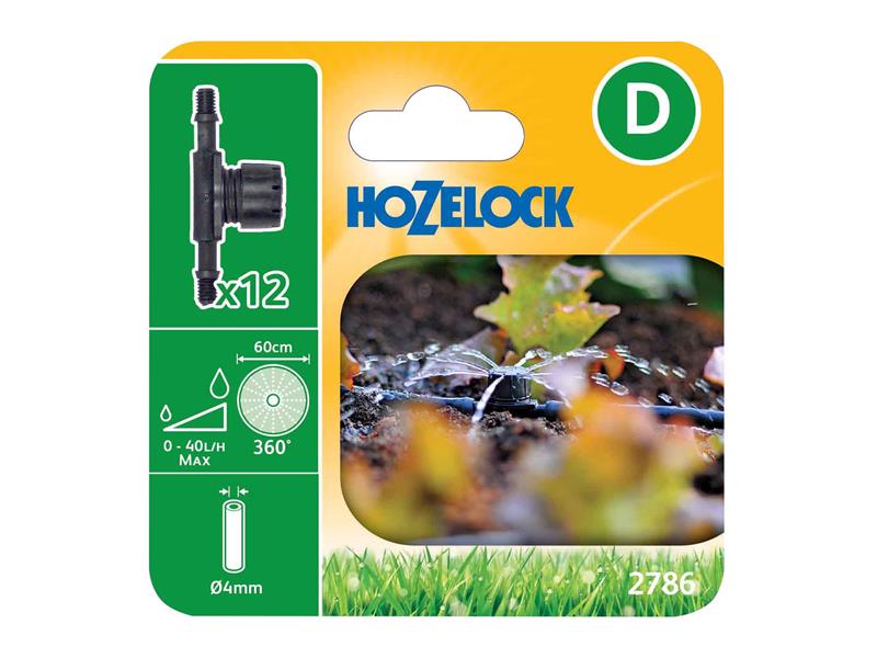 Hozelock 2786 In Line Adjustable Mini Sprinkler 4mm Pack 12