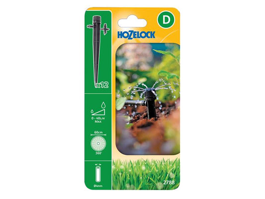 Hozelock 2788 End of Line Adjustable Mini Sprinkler on Stake 4mm Pack 12