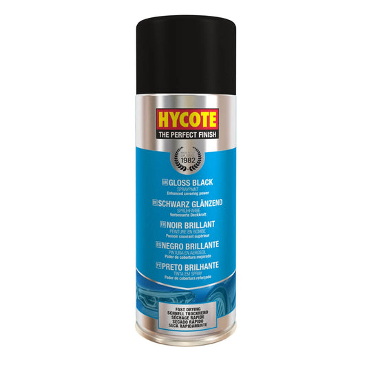 Hycote Gloss Black Spray Paint 400ml