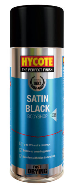 Hycote Bodyshop Satin Black Spray Paint 400Ml Xuk431