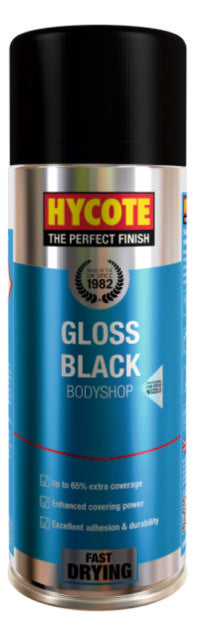 Hycote Bodyshop Gloss Black Spray Paint 400Ml Xuk432