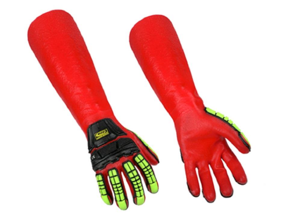 Ringers 18inch PVC Waterproof Cut Impact Chemical Protection Gloves 10 XL R075