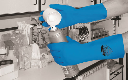 Polyco Nitri Tech III Blue Flock Lined Nitrile Gloves