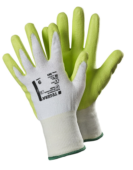 Tegera 983 Hi Viz Dyneema® Diamond Technology PU Cut Resistant B Work Gloves