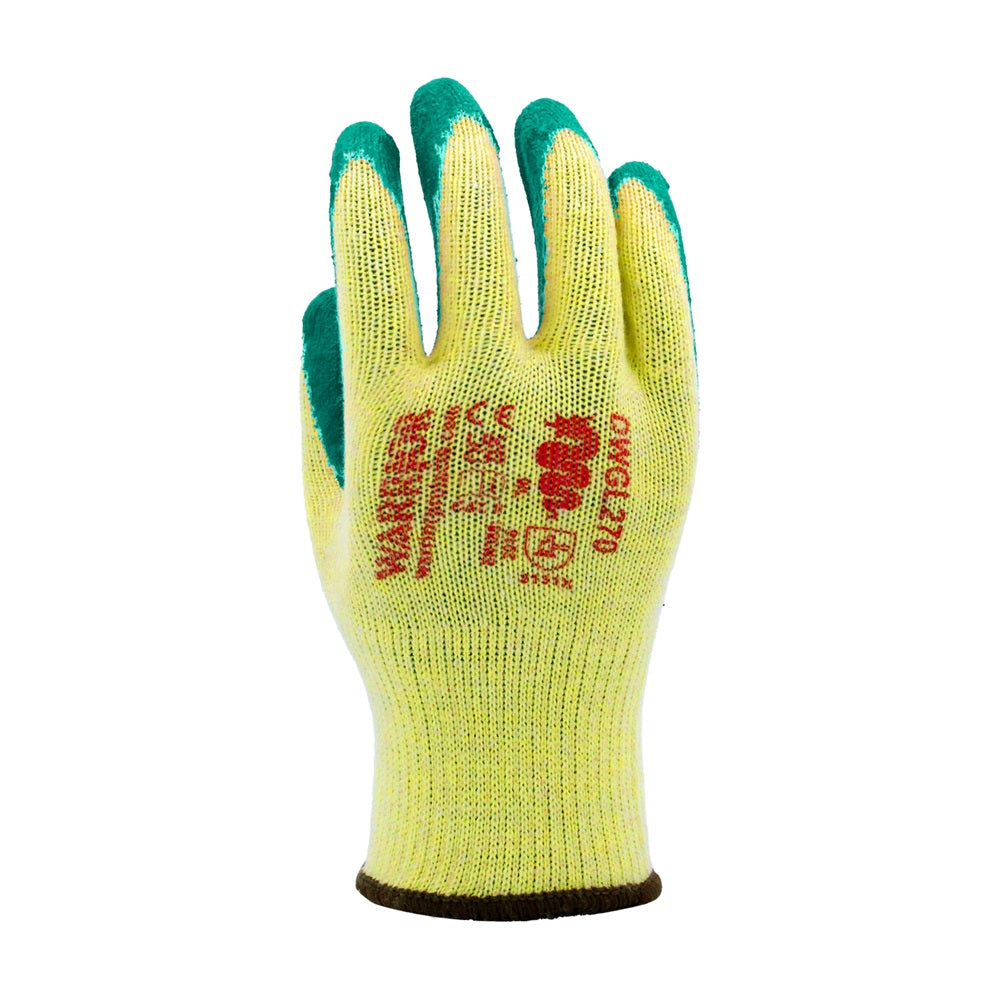 Warrior Green Latex Palm Coated Work Gloves