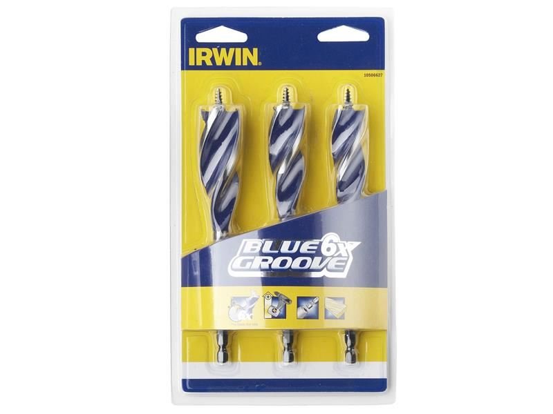 Irwin Blue Groove 6x Wood Drill Bit Set 3 Piece 20 - 25mm - 10506627