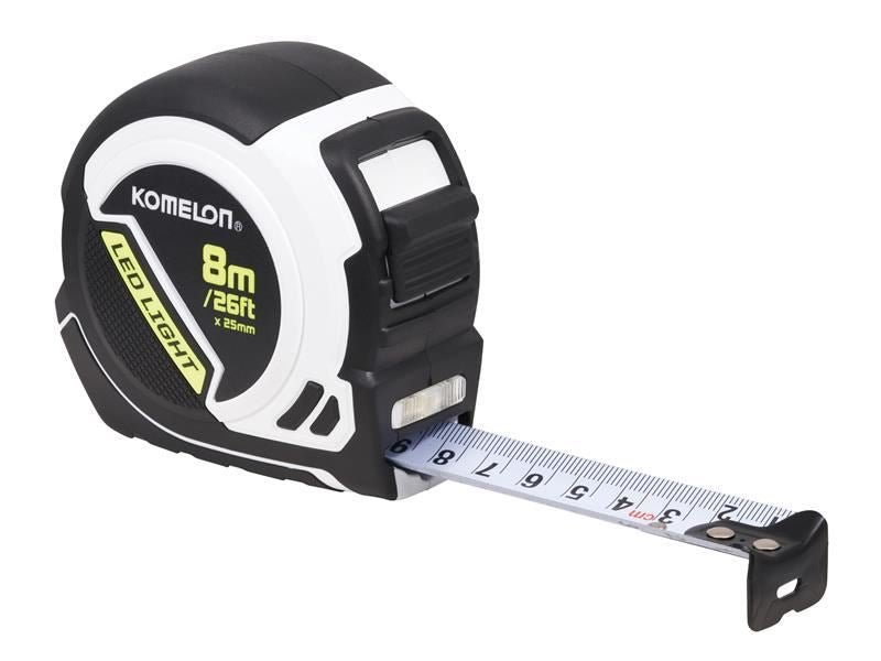 Komelon Led Light Tape Measure 8m/26ft Width 25mm