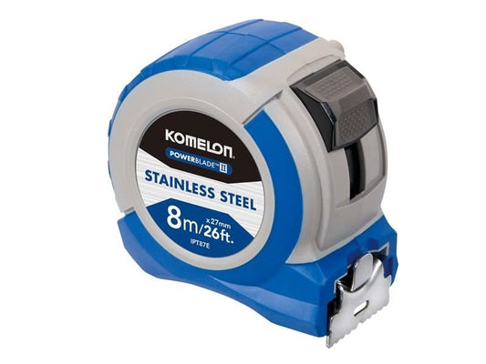 Komelon Stainless Steel Powerblade Pocket Tape 8m/26ft Width 27mm