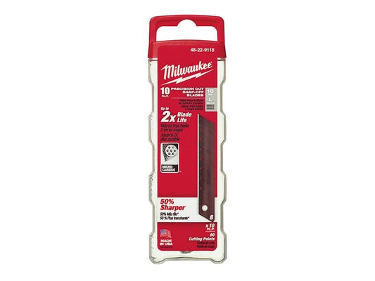 Milwaukee 48229118 Snap - Off Blades 18mm Pack 10