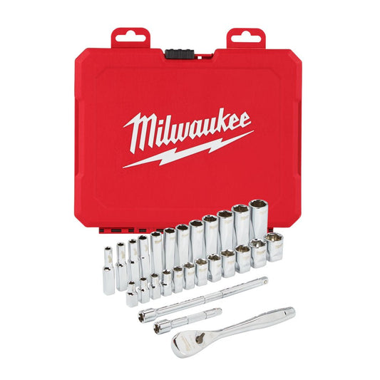 Milwaukee 4932464943 1/4" Drive Socket Set 28 Piece Metric