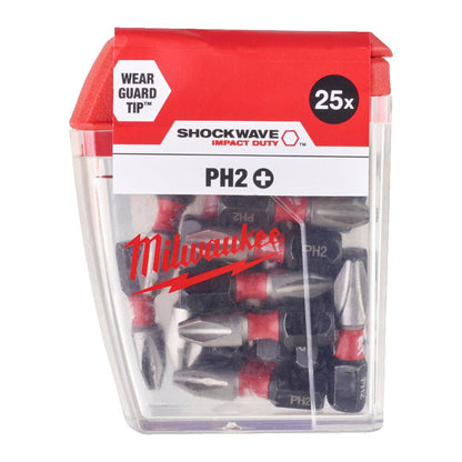 Milwaukee 10 Piece ShockWave Impact Duty PH2 x 50mm Screwdriving Bit Set