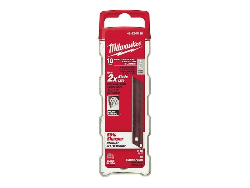 Milwaukee 48229118 Snap-Off Blades 18mm Pack 10-McCormickTools