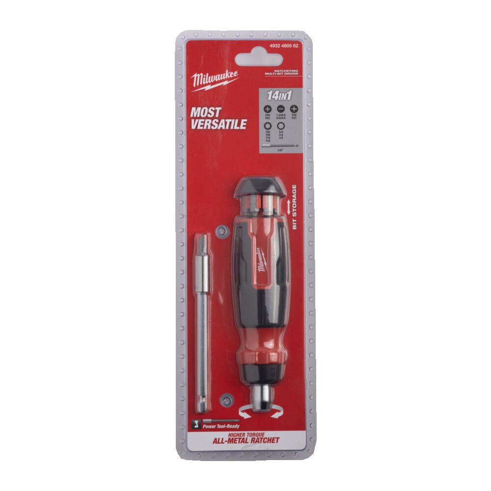 Milwaukee 4932480582 14 in 1 Precision Rachet Multi - Bit Screwdriver Set