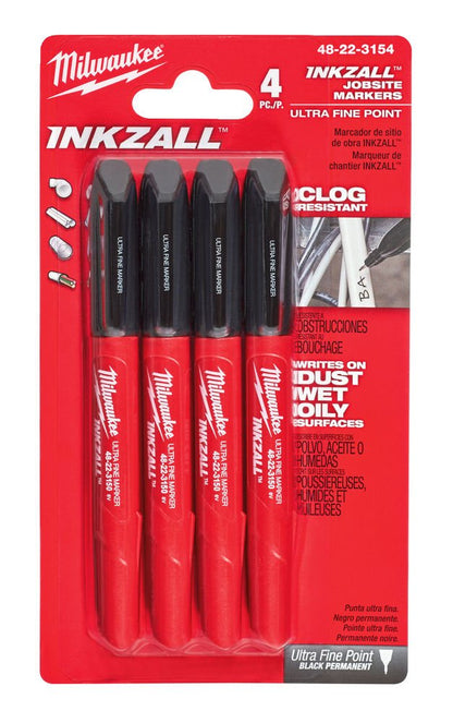 Milwaukee Inkzall Ultra Fine Point Permanent Markers 4pc 48223154