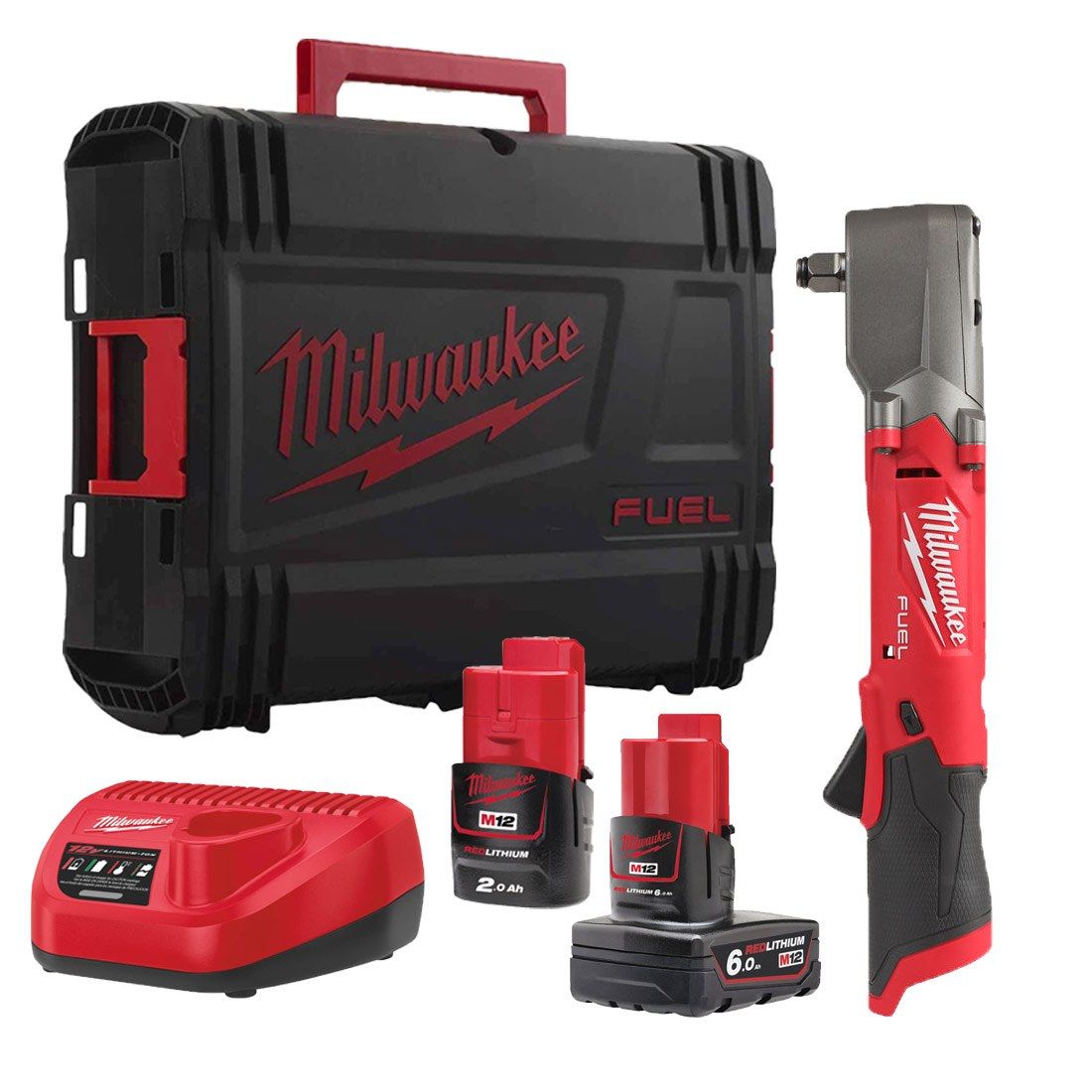 Milwaukee M12 Right Angle 1/2" Cordless Impact Wrench Kit 12V - 2 Batteries - M12FRAIWF12 - 622X