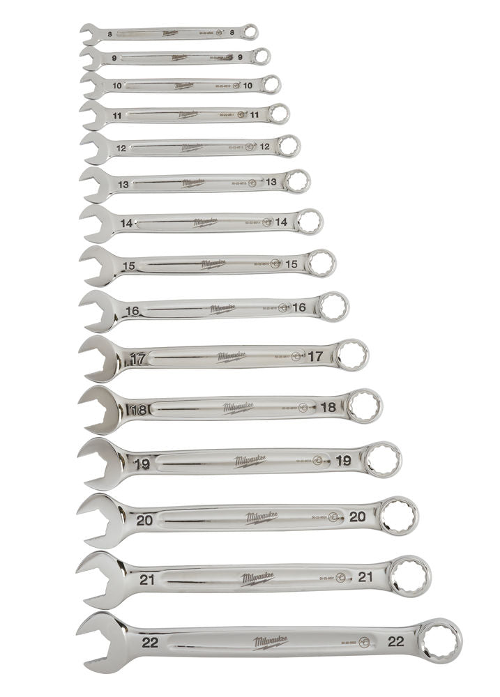 Milwaukee MAX BITE 15 Piece Metric Combination Spanner Set 4932464258