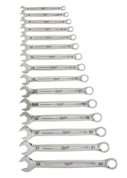 Milwaukee MAX BITE 15 Piece Metric Combination Spanner Set 4932464258