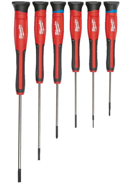 Milwaukee Precision Screwdriver Set 6pc Pozi & Slotted 4932471869