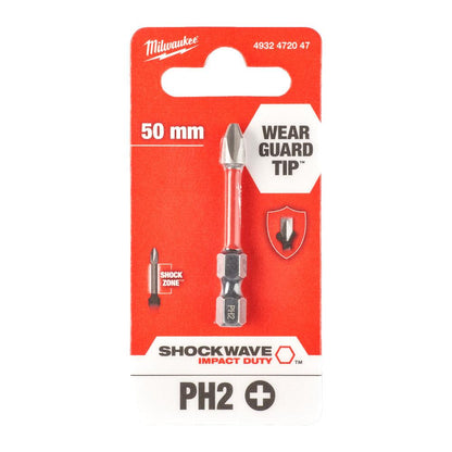 Milwaukee MIL - 4932472047 Milwaukee ShockWave Impact Duty PH2 x 50mm Screwdriving Bit