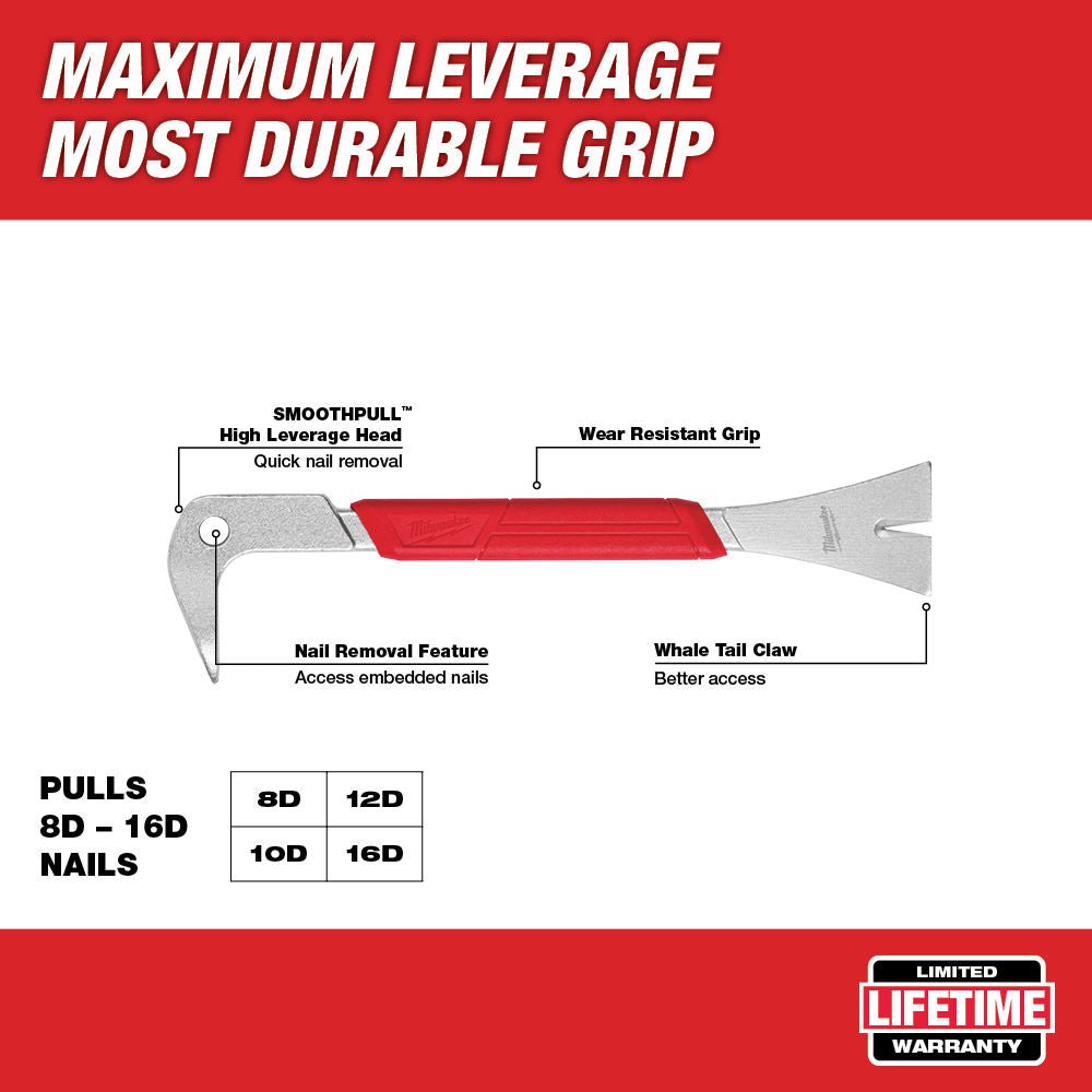 Milwaukee Trim Puller Pry Bar 10in 254mm 4932478252