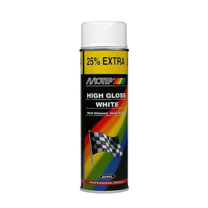 Motip High Gloss White Spray Paint 500ml