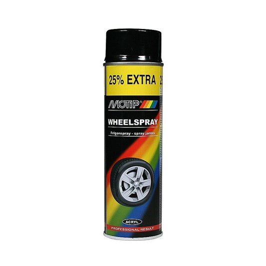 Motip Wheel Spray Paint High Gloss Black 500ml-McCormickTools