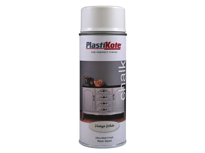 Plastikote Chalk Finish Spray Vintage White 400ml