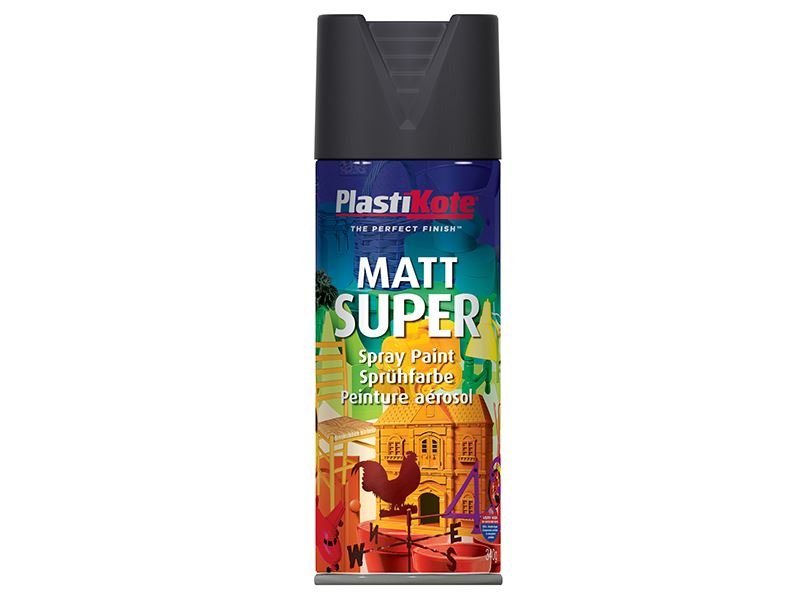 Plastikote Matt Super Spray Black 400ml