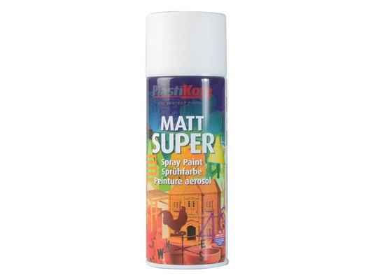 Plastikote Matt Super Spray White 400ml