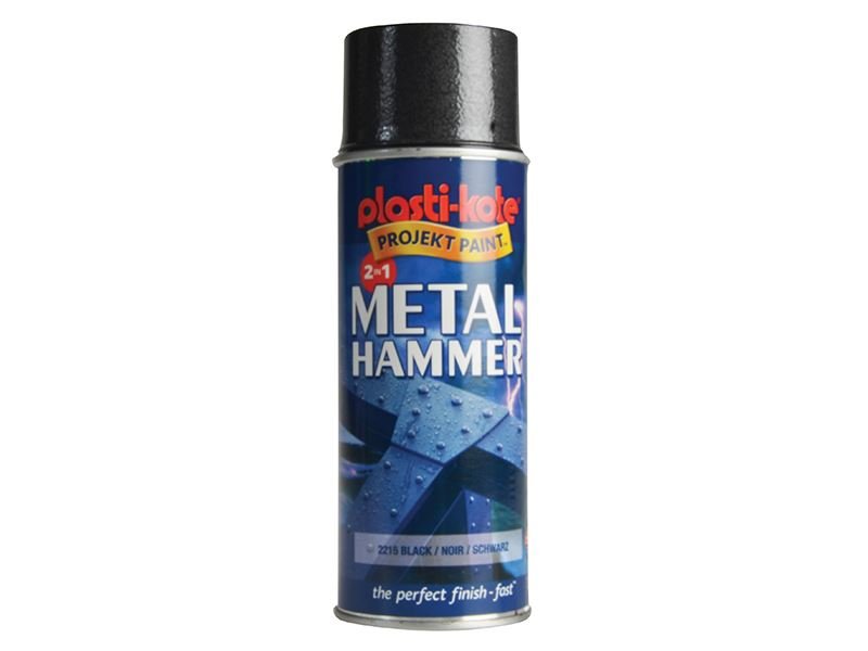 Plastikote Metal Paint Hammer Spray Black 400ml