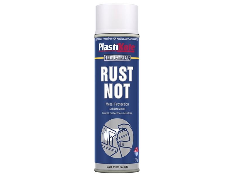 Plastikote Rust Not Spray Matt White 500ml