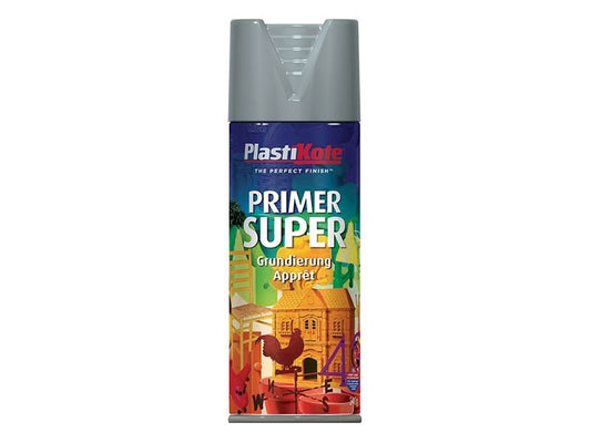 Plastikote Super Spray Primer Grey 400ml