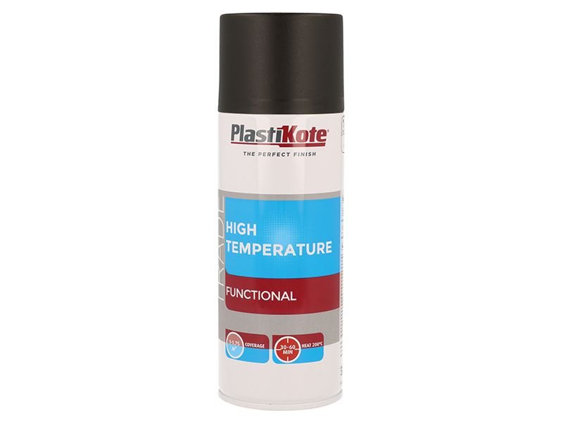 Plastikote Trade High Temperature Spray Paint Black 400ml